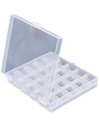 Caja organizadora de bobinas transparente 25 ranuras 2 unidades