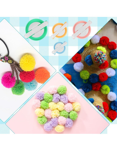 Set de Herramientas para Hacer Pompones Zhaoyao 4 Tamaños con Tijeras
