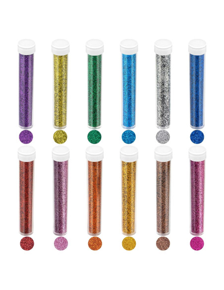 Set de Brillo Ultra Fino MAQIHAN - 36 PCS 12 Colores para Manualidades Set de Brillo Ultra Fino MAQIHAN - 36 PCS 12 Colores para Manualidades
