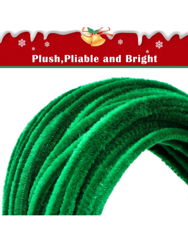 Limpiapipas Navidad 200Pcs jijAcraft 30.48cm Verde Rojo