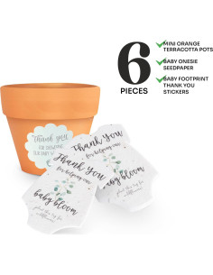 Juego de 6 Papeles Semilla Body Verde con Macetas Naranjas 2