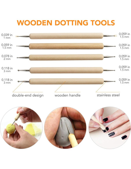 Kit de Herramientas de Arcilla LotFancy 30 Piezas - Acero Inoxidable y Madera Kit de Herramientas de Arcilla LotFancy 30 Piezas - Acero Inoxidable y Madera