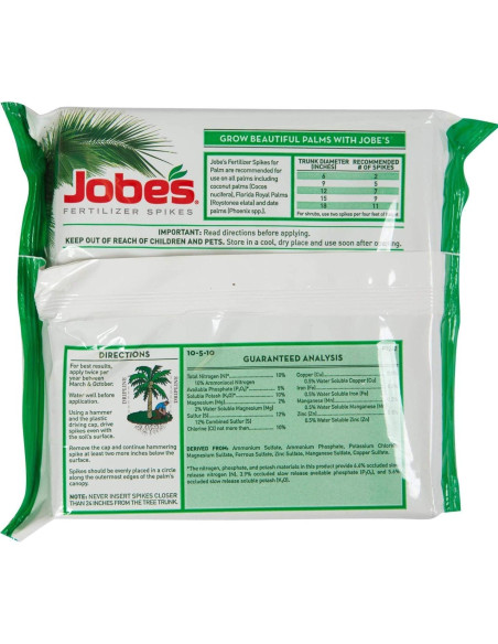 Picos de Fertilizante Jobe's 01010 para Palmeras 10-5-10 - 8 Piezas Picos de Fertilizante Jobe's 01010 para Palmeras 10-5-10 - 8 Piezas