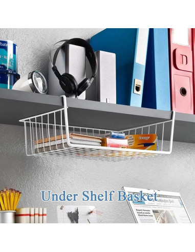 8 Cestas Colgantes Bajo Estante Ankuce 35.5x26.9 cm Organizador