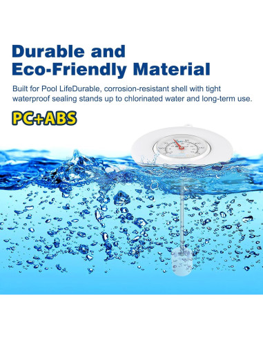 Termómetro Flotante de Piscina SPOROLWE 1.68" PVC Resistente