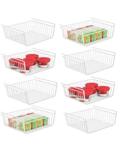 8 Cestas Colgantes Bajo Estante Ankuce 35.5x26.9 cm Organizador