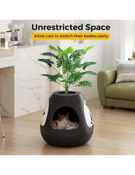 Cueva para Gatos Copod8 3-en-1 con Planta y Rascadores M Negro Cueva para Gatos Copod8 3-en-1 con Planta y Rascadores M Negro