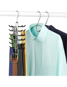 Perchero Giratorio Whitmor para Corbatas y Cinturones Cromo 2