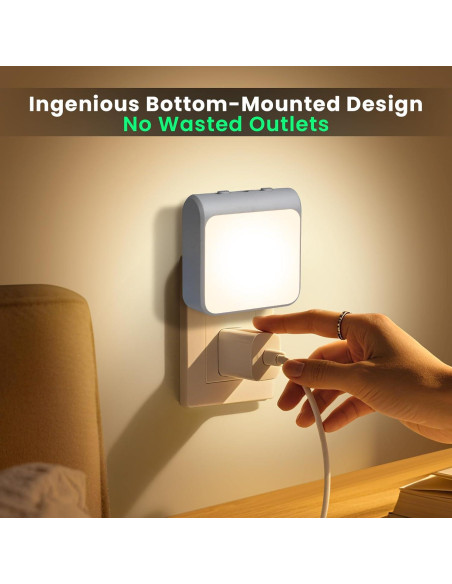 Paquete de 6 luces nocturnas LED regulables IINVGOOD 30-60lm Paquete de 6 luces nocturnas LED regulables IINVGOOD 30-60lm