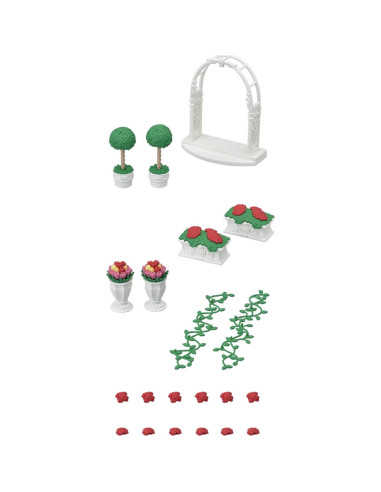 Conjunto de Jardín Floral Calico Critters - Muebles Casa Muñecas