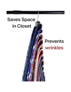 Percha Premium Umo Lorenzo de Madera para Corbatas y Cinturones - 20 Ganchos 2