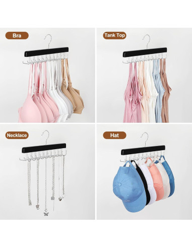 Perchero 2 en 1 TOPIA HANGER para Cinturones y Corbatas - Negro