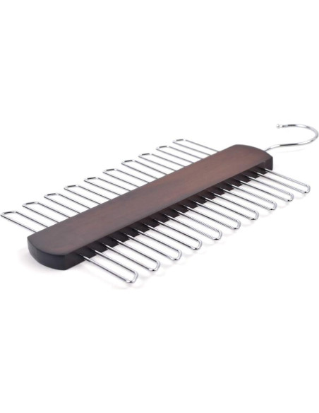 Percha Premium Umo Lorenzo de Madera para Corbatas y Cinturones - 20 Ganchos Percha Premium Umo Lorenzo de Madera para Corbatas y Cinturones - 20 Ganchos