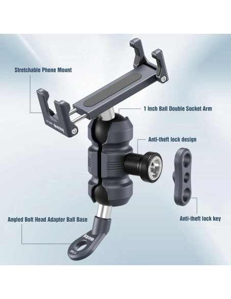 Soporte para Teléfono de Motocicleta KAPARNER KPS-04 Ajustable Soporte para Teléfono de Motocicleta KAPARNER KPS-04 Ajustable