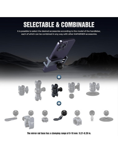 Soporte para Teléfono de Motocicleta KAPARNER KPS-04 Ajustable