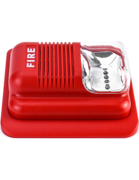 Alarma de Incendio QWORK 12/24V CC con Luz Estroboscópica Alarma de Incendio QWORK 12/24V CC con Luz Estroboscópica