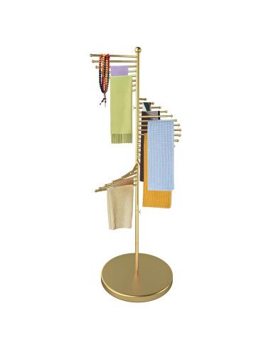 Soporte de Bufandas XIMSPHY Dorado 42x170cm 30 Varillas