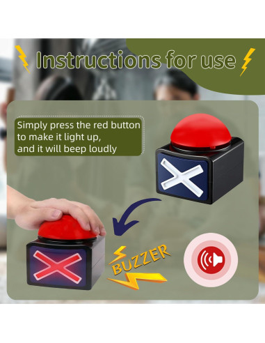 Paquete de 4 Timbres de Juego Yeffxior con Luces y Sonido