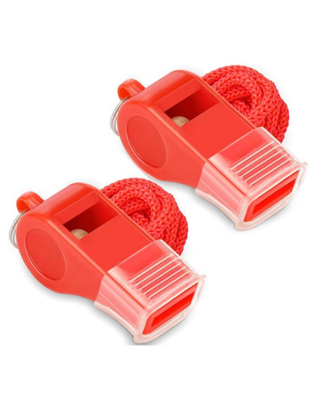 Silbatos de Emergencia Rojos Hipat con Cordón y Agarre 120dB Silbatos de Emergencia Rojos Hipat con Cordón y Agarre 120dB