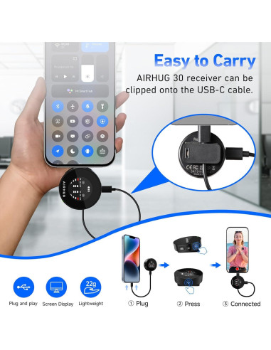 Micrófono Lavalier Inalámbrico AIRHUG 30 - Cancelación de Ruido AI