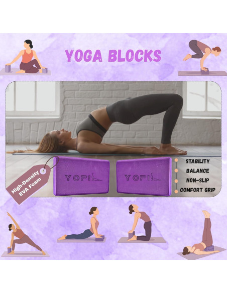 Kit de Yoga y Pilates Yopil 9 en 1 - Bloques, Anillo, Bandas y Más Kit de Yoga y Pilates Yopil 9 en 1 - Bloques, Anillo, Bandas y Más