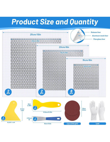 Kit de Parcheo de Pared LifeisLuck 12 PCS 4/6/8 Pulgadas