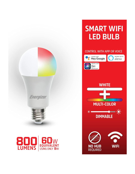 Bombilla LED Smart Energizer Connect RGB y Blanca - Paquete de 4 Bombilla LED Smart Energizer Connect RGB y Blanca - Paquete de 4