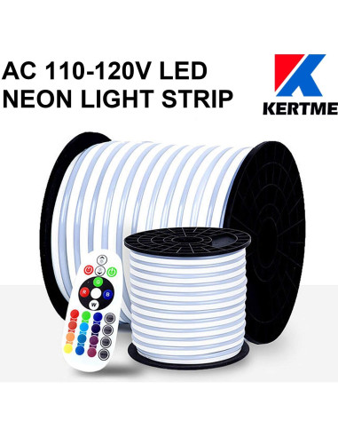 Tira de Luz LED Neón RGB KERTME 20m Impermeable Control Remoto