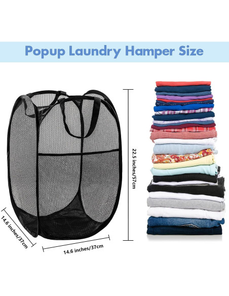 Canasta Plegable Pop Up DUCOO 70L 2 PCS Negra para Ropa Canasta Plegable Pop Up DUCOO 70L 2 PCS Negra para Ropa