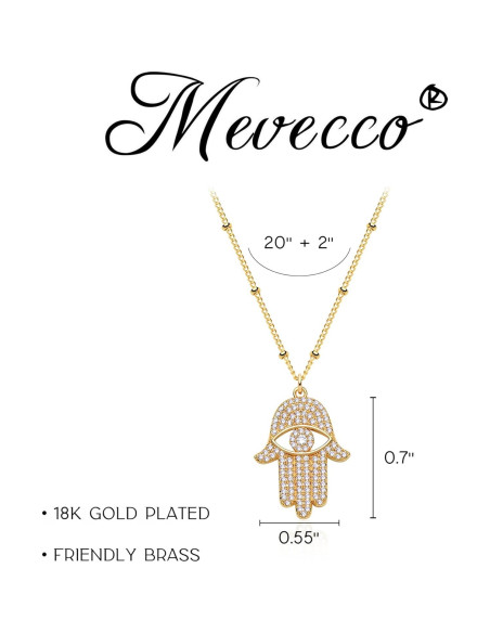 Collar Dainty Ojo Maligno MEVECCO Baño de Oro 18K 45.72-50.8 cm Collar Dainty Ojo Maligno MEVECCO Baño de Oro 18K 45.72-50.8 cm