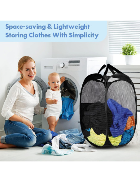 Canasta Plegable Pop Up DUCOO 70L 2 PCS Negra para Ropa Canasta Plegable Pop Up DUCOO 70L 2 PCS Negra para Ropa
