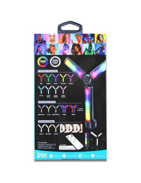 Luz RGB Plegable Bower WA-TFRGB1 con Control Remoto y USB Luz RGB Plegable Bower WA-TFRGB1 con Control Remoto y USB