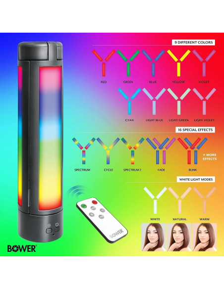 Luz RGB Plegable Bower WA-TFRGB1 con Control Remoto y USB Luz RGB Plegable Bower WA-TFRGB1 con Control Remoto y USB