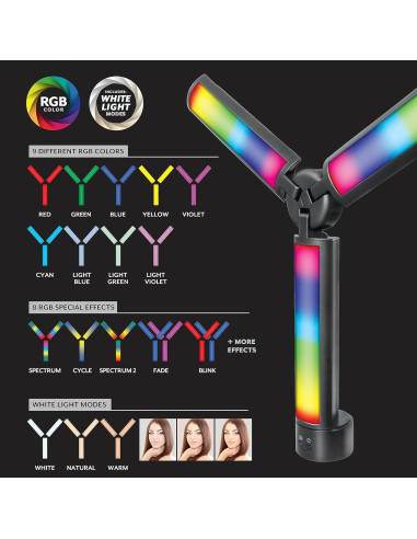 Luz RGB Plegable Bower WA-TFRGB1 con Control Remoto y USB