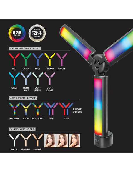 Luz RGB Plegable Bower WA-TFRGB1 con Control Remoto y USB Luz RGB Plegable Bower WA-TFRGB1 con Control Remoto y USB