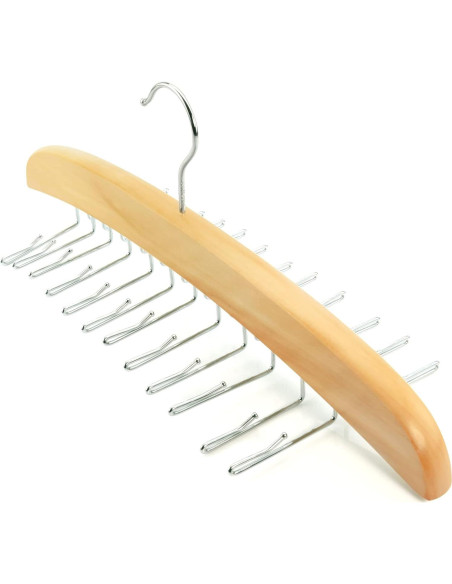 Perchero de Corbatas Hangerworld de Madera con 24 Ganchos Perchero de Corbatas Hangerworld de Madera con 24 Ganchos