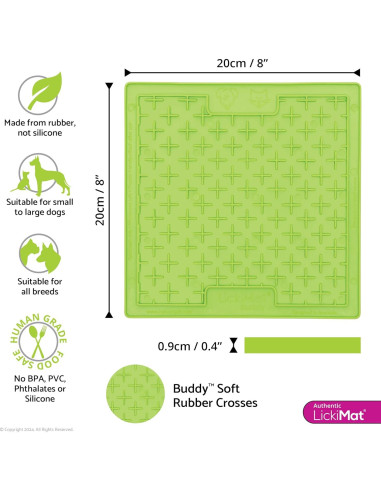 LickiMat Buddy Alfombrilla de Lamer Verde 20cm para Perros