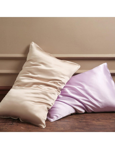 Funda de Almohada de Seda Beige ROSEWARD 22 Momme Estándar Funda de Almohada de Seda Beige ROSEWARD 22 Momme Estándar