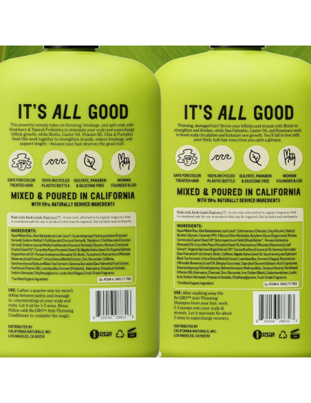 Champú y Acondicionador Re:GRO California Naturals 591 ml Champú y Acondicionador Re:GRO California Naturals 591 ml