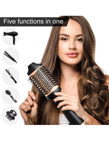 Cepillo Secador de Cabello 4 en 1 Ébano Dorado Mediano