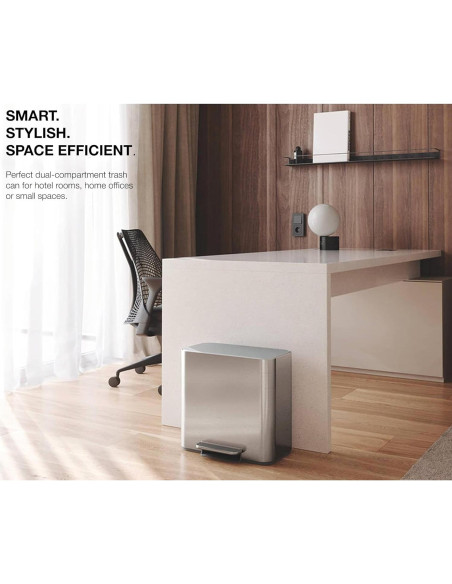 Basurero Mini Recycler Doble Compartimento 15L simplehuman Acero Inoxidable Basurero Mini Recycler Doble Compartimento 15L simplehuman Acero Inoxidable