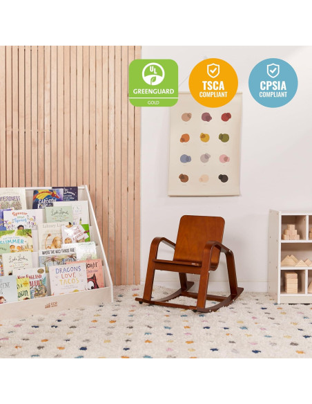 Silla Mecedora Infantil ECR4Kids Nogal Oscuro 43.2x67.9 cm Silla Mecedora Infantil ECR4Kids Nogal Oscuro 43.2x67.9 cm