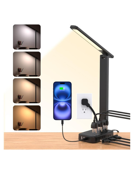Lámpara de Escritorio One Beat LED con 6 Salidas y 4 Puertos USB Lámpara de Escritorio One Beat LED con 6 Salidas y 4 Puertos USB