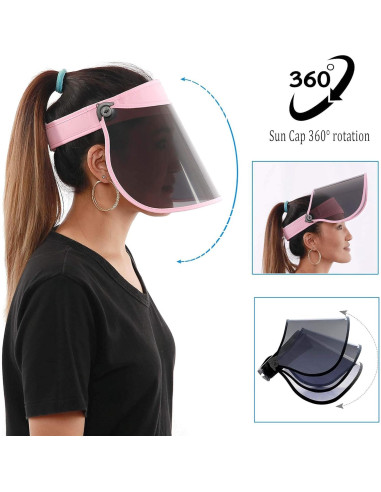 Gorra enrollable ajustable para mujer con visera amplia UV