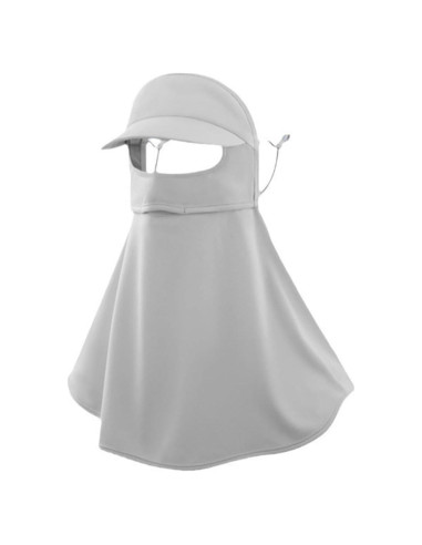 Máscara de Visera UV Ajustable Gris Claro para Adultos