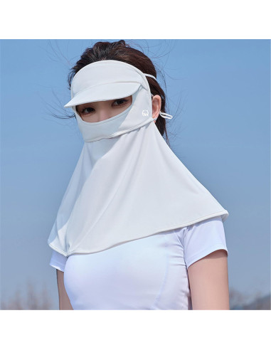 Máscara de Visera UV Ajustable Gris Claro para Adultos
