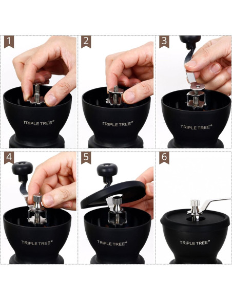 Molino de café manual Zaboro con muelas de cerámica y 2 tarros Molino de café manual Zaboro con muelas de cerámica y 2 tarros