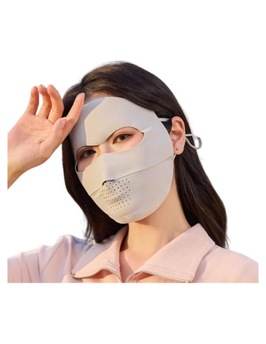 Cubierta Facial UV Transpirable UPF 50+ para Mujeres - Gris Claro
