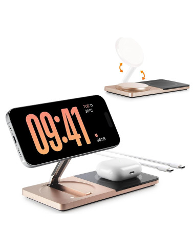 Estación de Carga Inalámbrica ZECHIN 2 en 1 MagSafe para iPhone y AirPods