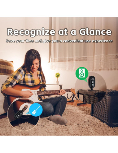 Transmisor y Receptor Inalámbrico WENTELMUSIC A8 para Guitarra
